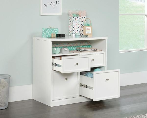 Product photograph of Teknik White Craft 4 Drawer Cabinet from Choice Furniture Superstore.