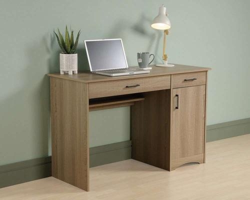 Product photograph of Teknik Essentials Oak Computer Desk from Choice Furniture Superstore.