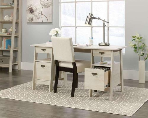 Product photograph of Teknik Chalked Chestnut Executive Trestle Desk from Choice Furniture Superstore.