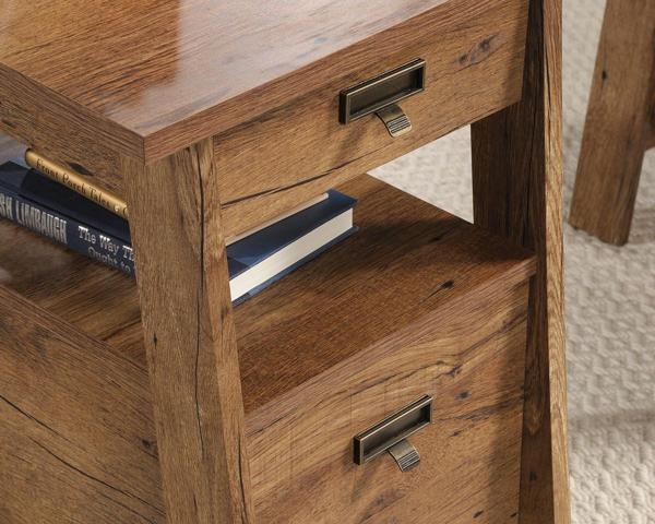 Product photograph of Teknik Vintage Oak Executive Trestle Desk from Choice Furniture Superstore.