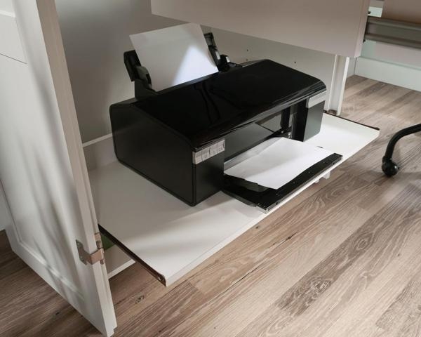 Product photograph of Teknik Hideaway Cotswold White Office Desk from Choice Furniture Superstore.