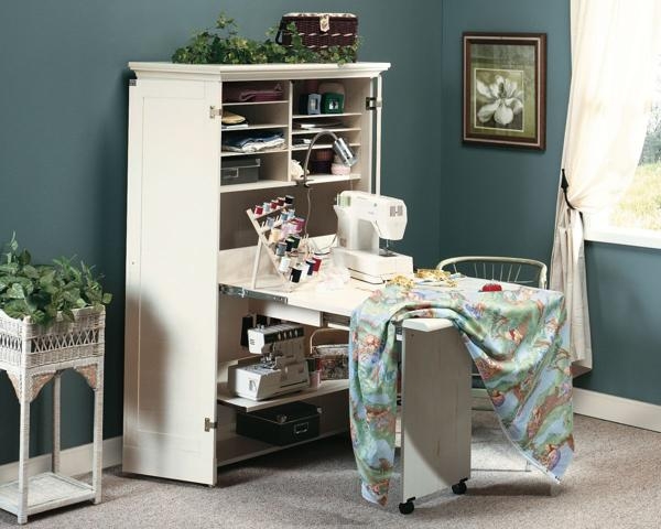 Product photograph of Teknik Hideaway Antiqued White Office Desk from Choice Furniture Superstore.