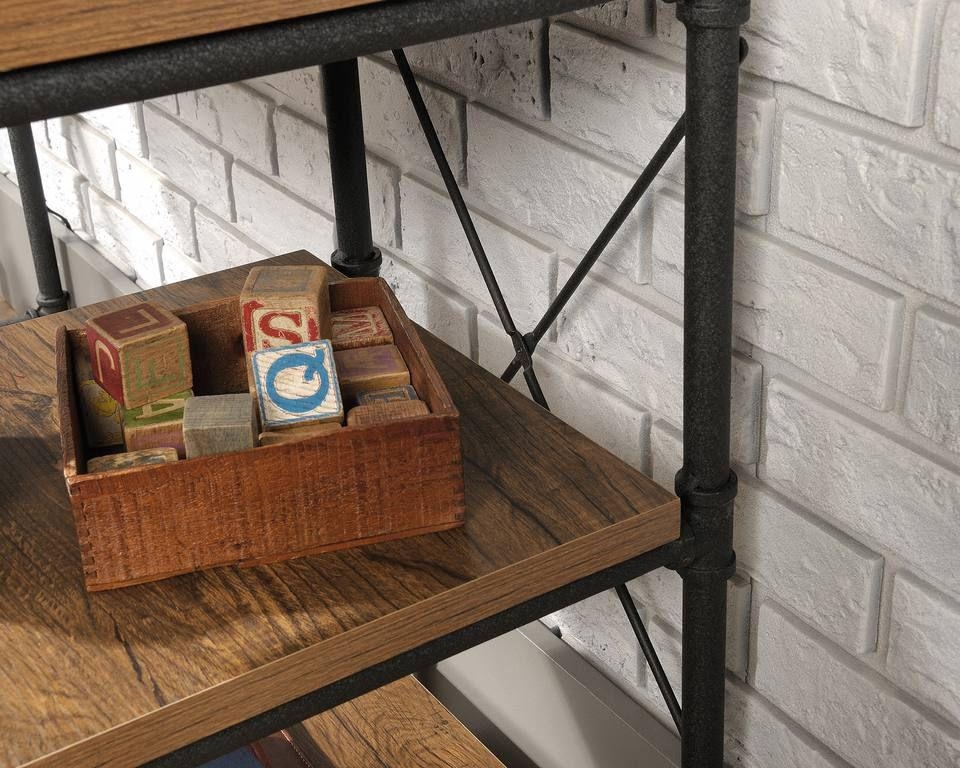 Product photograph of Teknik Iron Foundry Oak Desk from Choice Furniture Superstore.