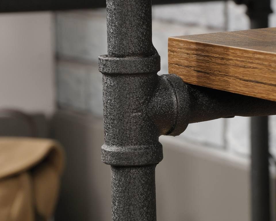 Product photograph of Teknik Iron Foundry Oak Desk from Choice Furniture Superstore.
