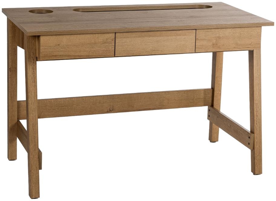 Product photograph of Teknik Ithaca 3 Drawer Oak Desk from Choice Furniture Superstore.