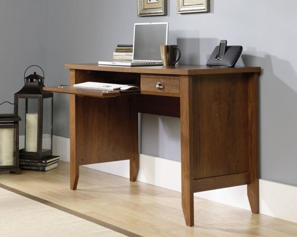 Product photograph of Teknik 2 Drawer Oiled Oak Laptop Desk from Choice Furniture Superstore.