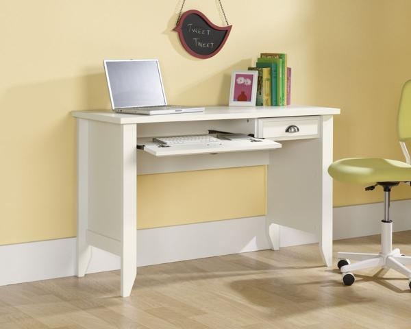 Product photograph of Teknik Soft 2 Drawer White Laptop Desk from Choice Furniture Superstore.