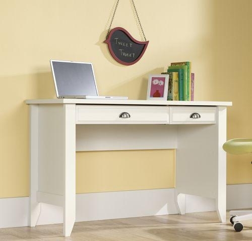 Product photograph of Teknik Soft 2 Drawer White Laptop Desk from Choice Furniture Superstore.