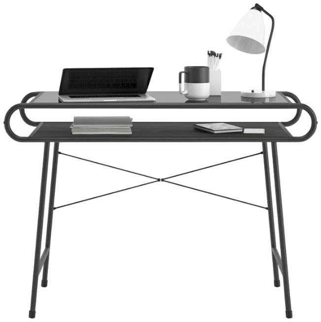 Product photograph of Teknik Metro Tempered Black Glass Desk from Choice Furniture Superstore.