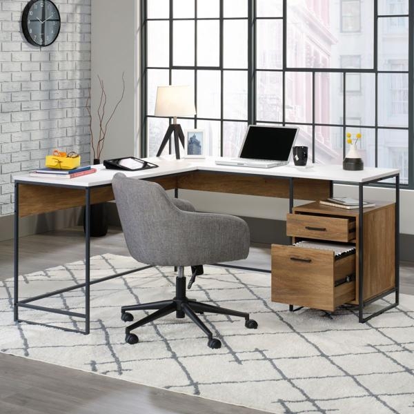 Product photograph of Teknik Moderna 2 Drawer L-shaped Desk from Choice Furniture Superstore.