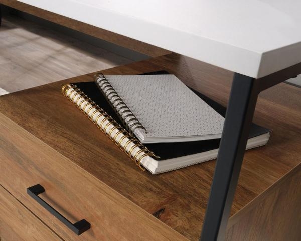 Product photograph of Teknik Moderna 2 Drawer L-shaped Desk from Choice Furniture Superstore.