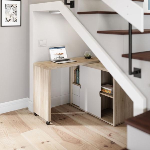 Product photograph of Teknik Pivot 2 Drawer Cupboard Desk from Choice Furniture Superstore.