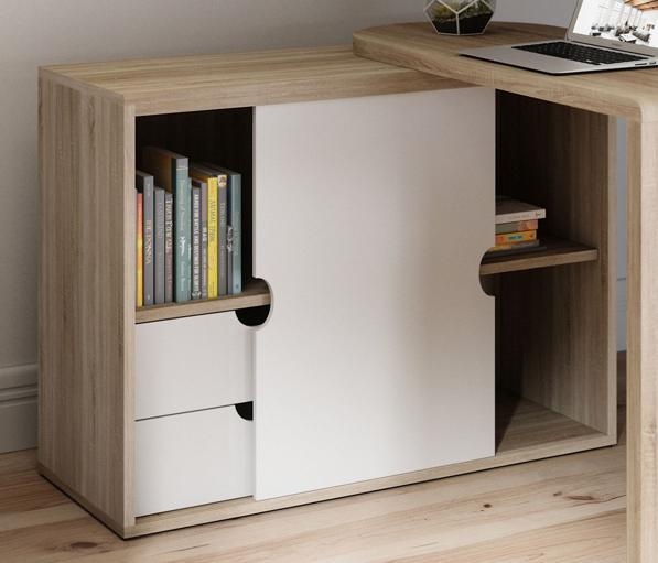Product photograph of Teknik Pivot 2 Drawer Cupboard Desk from Choice Furniture Superstore.