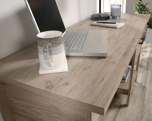 Product photograph of Teknik Summit Oak 2 Drawer Desk from Choice Furniture Superstore.