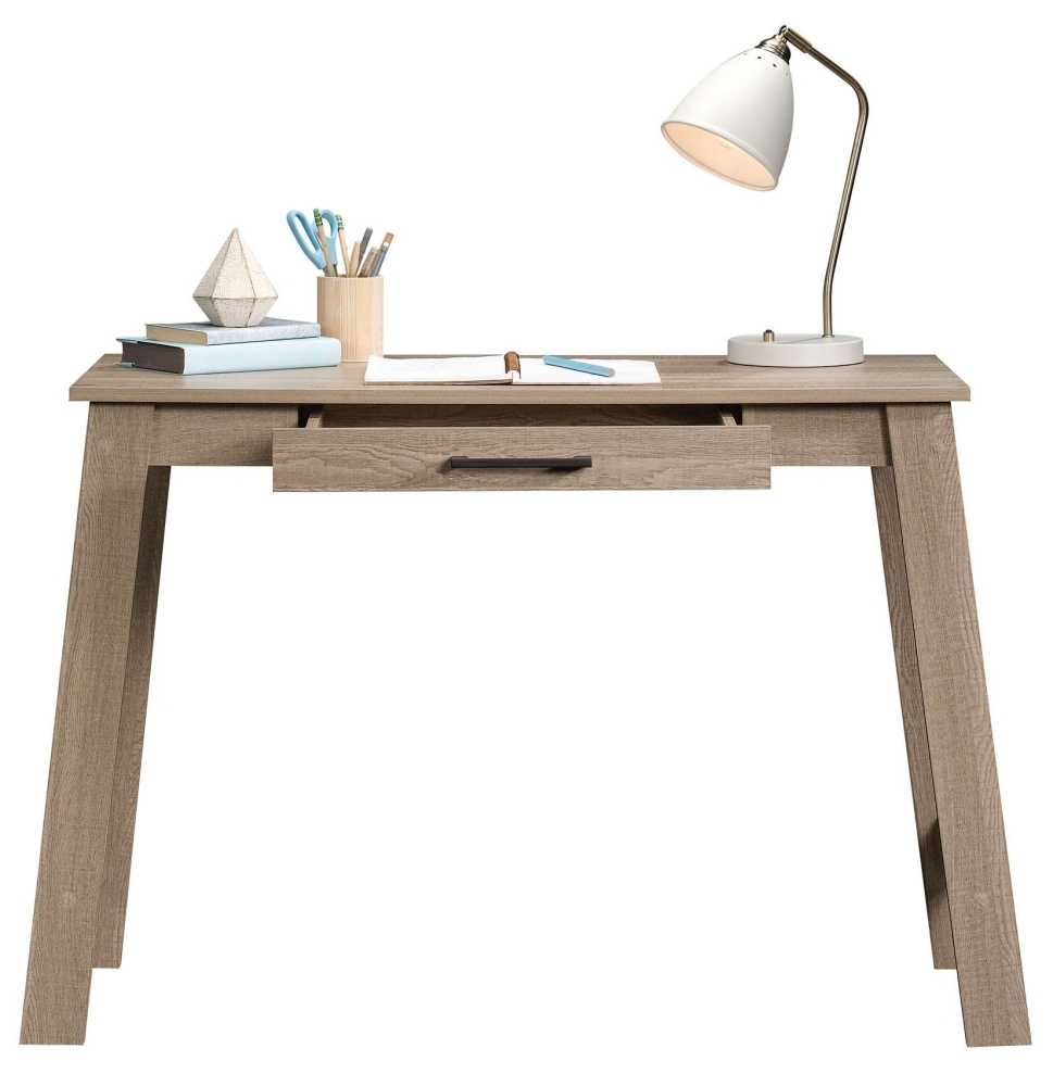 Product photograph of Teknik Trestle Summer Oak 1 Drawer Desk from Choice Furniture Superstore.