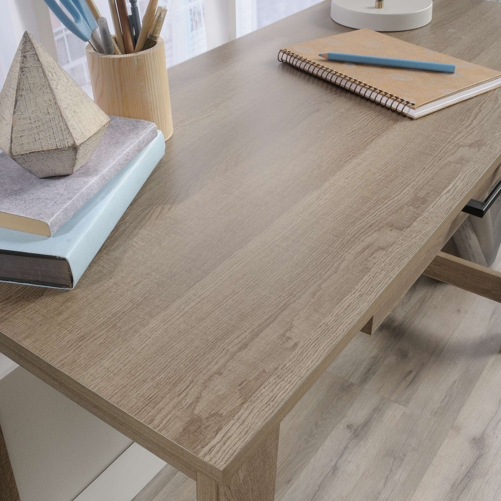 Product photograph of Teknik Trestle Summer Oak 1 Drawer Desk from Choice Furniture Superstore.