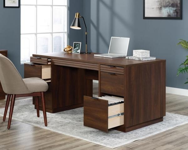 Product photograph of Teknik Elstree Mahogany Executive Desk from Choice Furniture Superstore.