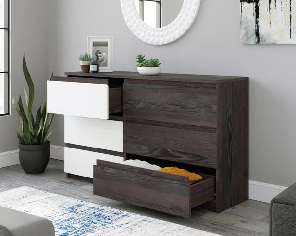 Product photograph of Teknik Hudson Charcoal Ash 6 Drawer Chest from Choice Furniture Superstore.