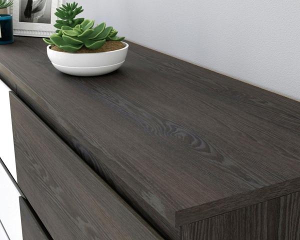 Product photograph of Teknik Hudson Charcoal Ash 6 Drawer Chest from Choice Furniture Superstore.