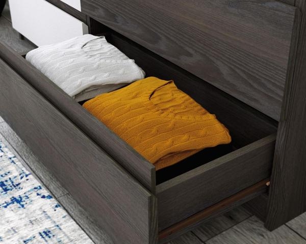 Product photograph of Teknik Hudson Charcoal Ash 6 Drawer Chest from Choice Furniture Superstore.