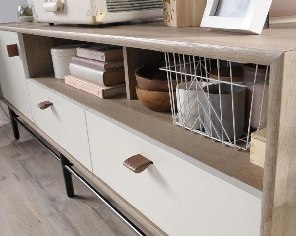 Product photograph of Teknik Avon Sky Oak And White Tv Stand from Choice Furniture Superstore.