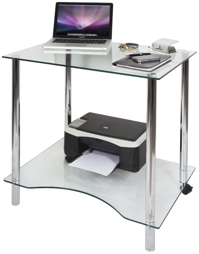 Product photograph of Teknik Crystal Tempered Glass Workstation from Choice Furniture Superstore.