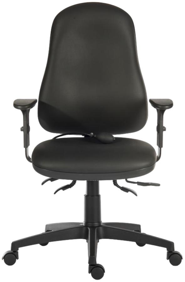 Product photograph of Teknik Ergo Comfort Air Black Pu High Back Executive Adjustable Swivel Office Chair from Choice Furniture Superstore.