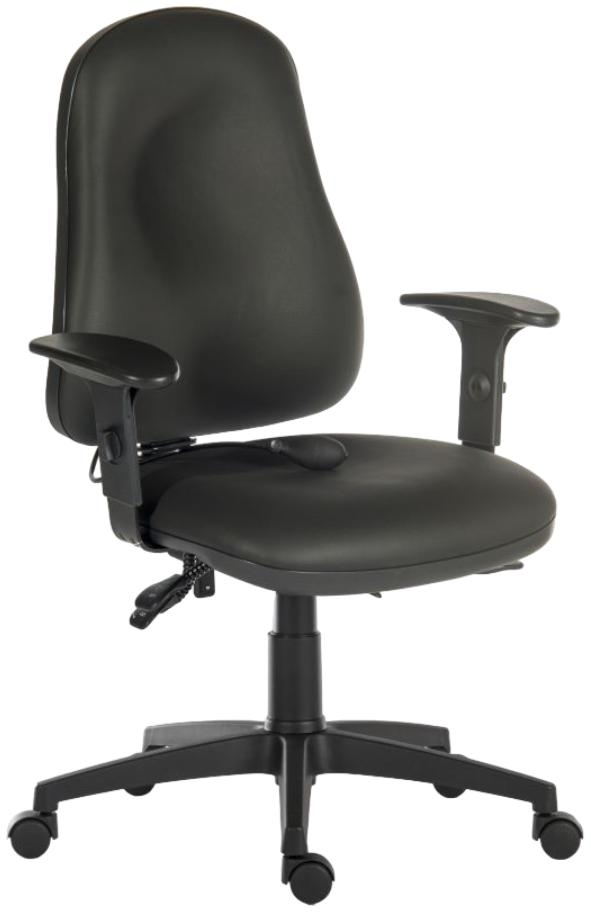 Product photograph of Teknik Ergo Comfort Air Black Pu High Back Executive Adjustable Swivel Office Chair from Choice Furniture Superstore.