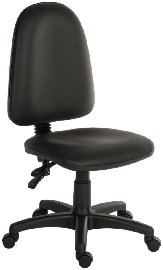 Product photograph of Teknik Ergo Twin Pu Black Fabric Adjustable Swivel Office Chair from Choice Furniture Superstore.