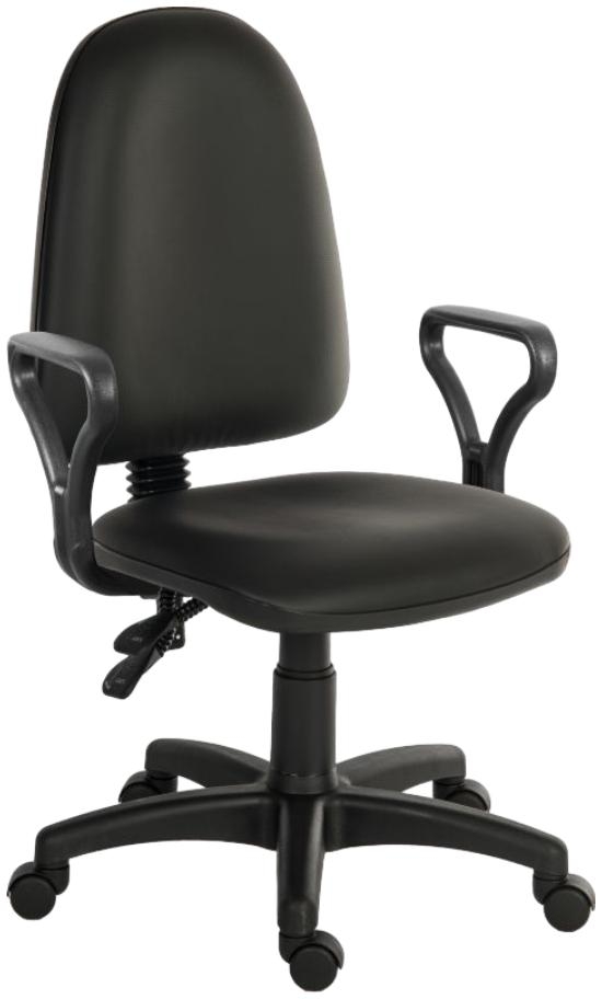 Product photograph of Teknik Ergo Twin Pu Black Fabric Adjustable Swivel Office Chair from Choice Furniture Superstore.