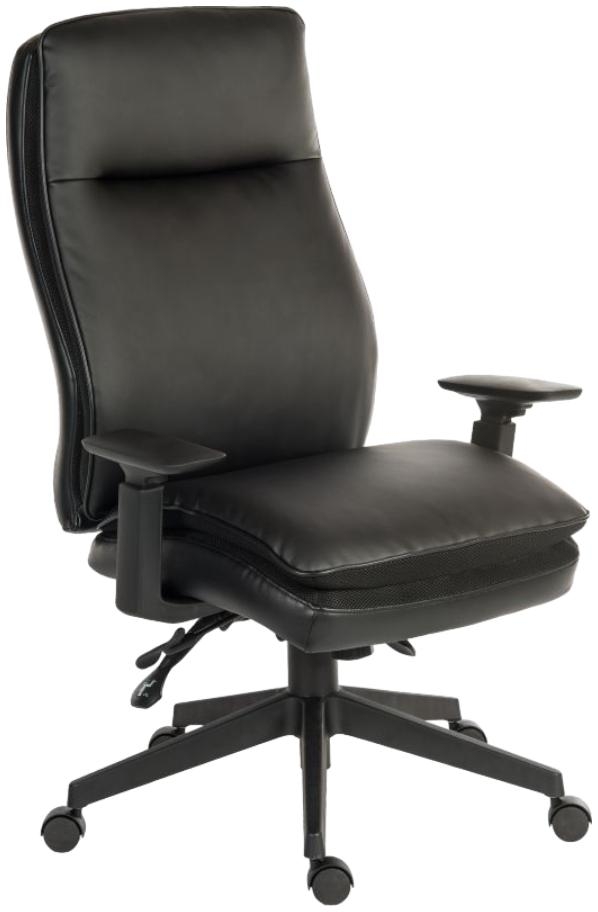 Product photograph of Teknik Plush Ergo Black Executive Adjustable Swivel Office Chair from Choice Furniture Superstore.