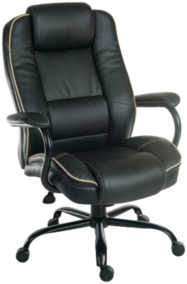 Product photograph of Teknik Goliath Duo Leather Office Chair - Comes In Black Cream And Blue Options from Choice Furniture Superstore.