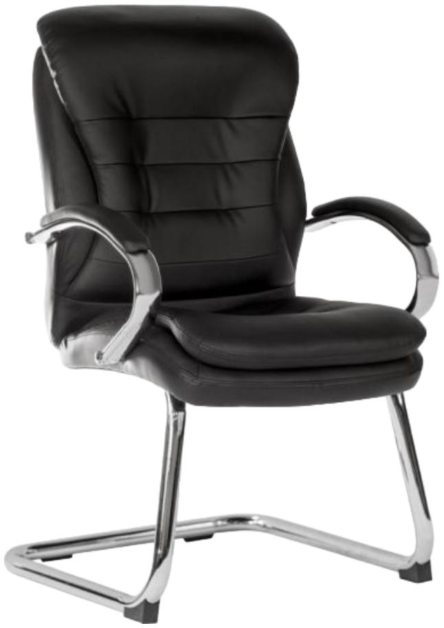 Product photograph of Teknik Goliath Light Visitor Black Leather Office Chair from Choice Furniture Superstore.