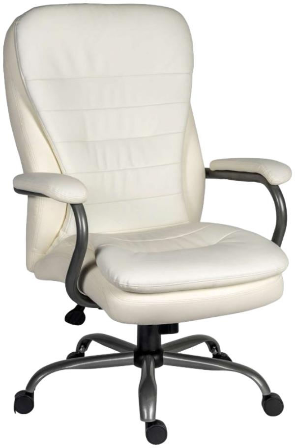 Product photograph of Teknik Goliath White Leather Executive Office Chair from Choice Furniture Superstore.