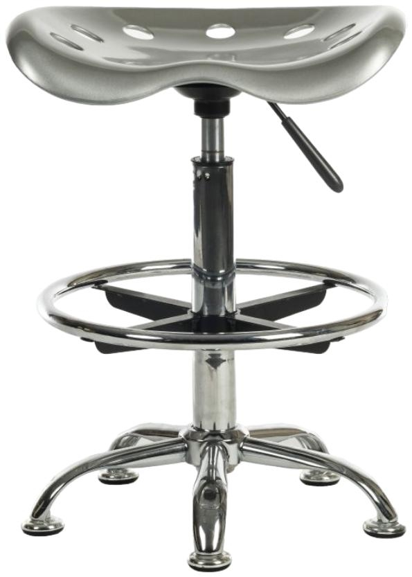 Product photograph of Teknik Tek Polished Steel Stool - Comes In Black And Silver from Choice Furniture Superstore.