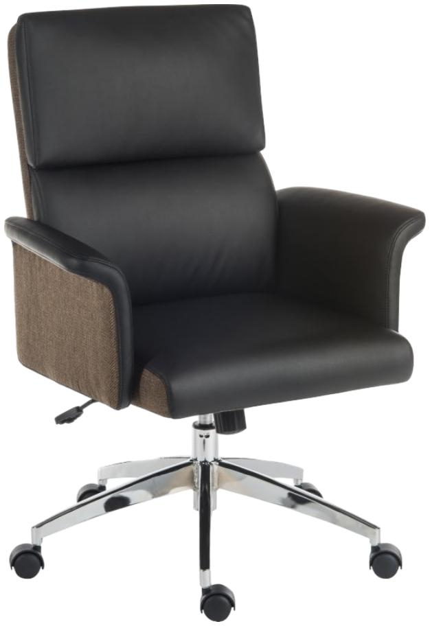 Product photograph of Teknik Elegance Medium Black Leather Chair from Choice Furniture Superstore.