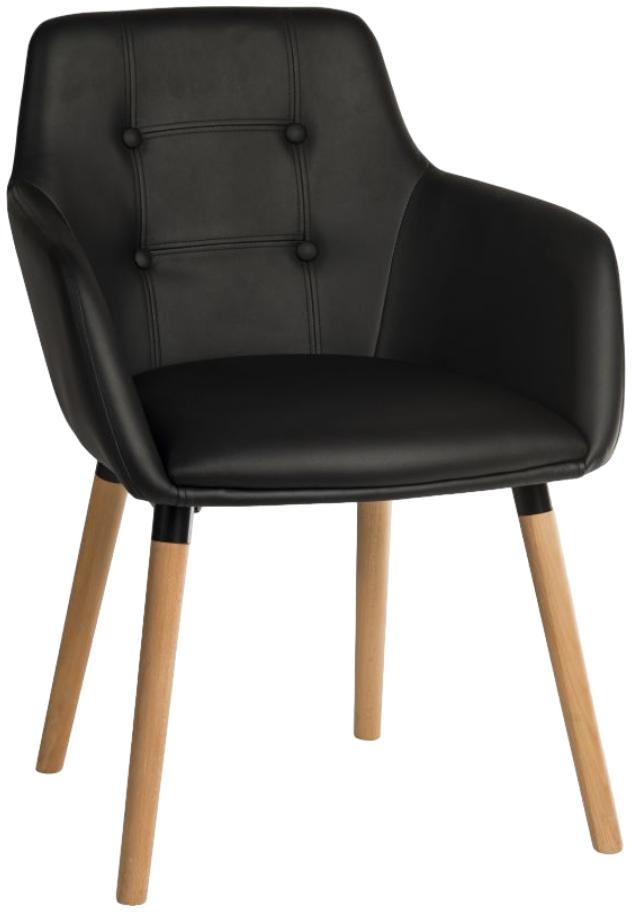 Product photograph of Teknik Four Legged Reception Black Pu Chair from Choice Furniture Superstore.