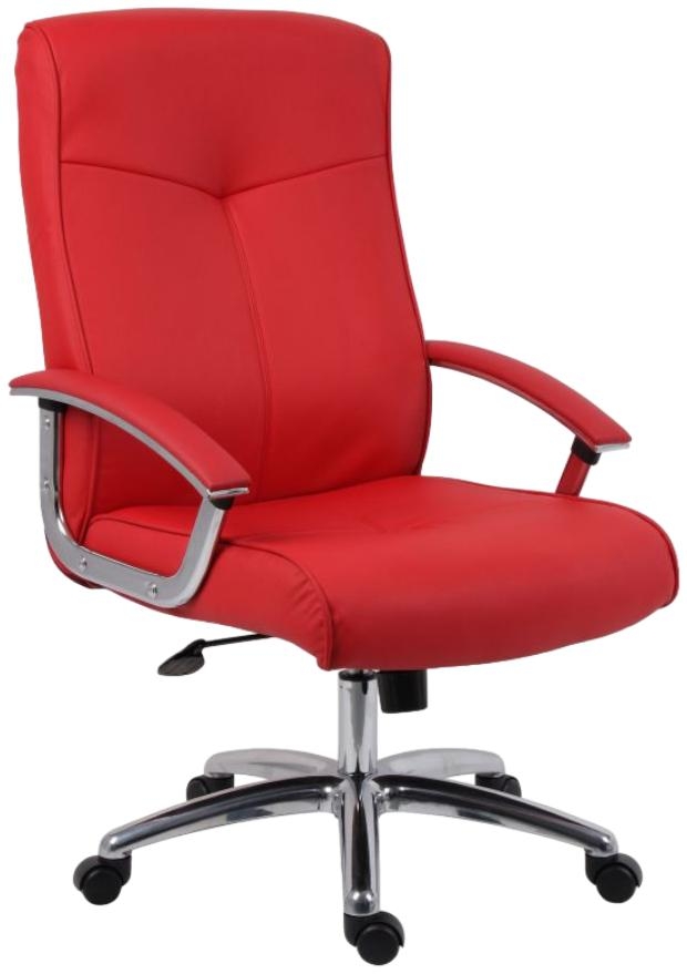Product photograph of Teknik Hoxton Red Leather Chair from Choice Furniture Superstore.