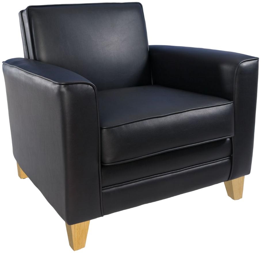 Product photograph of Teknik Newport Black Leather Chair from Choice Furniture Superstore.