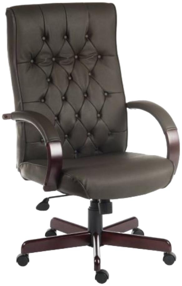 Product photograph of Teknik Warwick Leather Chair - Comes In Brown Burgundy And Green Options from Choice Furniture Superstore.