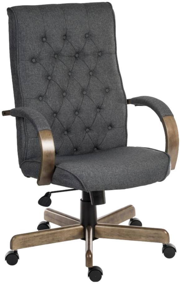 Product photograph of Teknik Warwick Grey Fabric Button Back Chair from Choice Furniture Superstore.