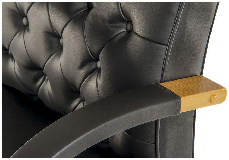 Product photograph of Teknik Warwick Noir Leather Button Back Chair from Choice Furniture Superstore.