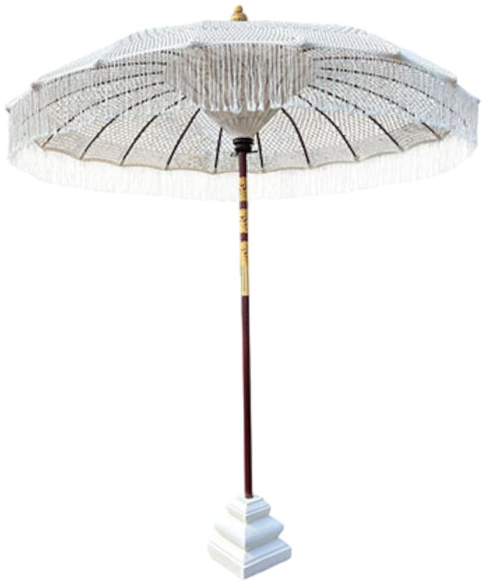 Product photograph of Bali White Macrame Sun Parasol 2m from Choice Furniture Superstore.
