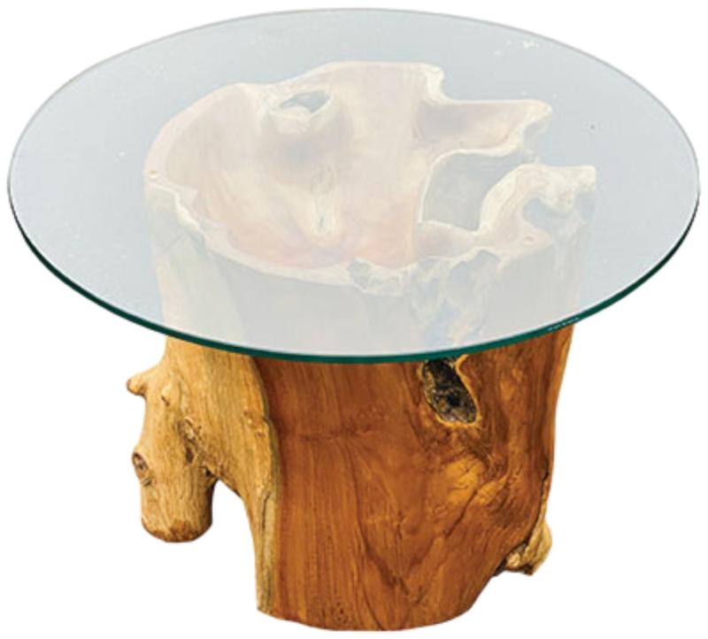 Product photograph of Root Round Lombok Coffee Table Extra Small With 70cm Glass from Choice Furniture Superstore.