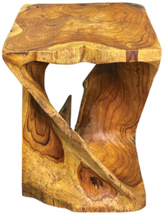 Product photograph of Teak Root Driftwood Twist Lamp Table Stool from Choice Furniture Superstore.