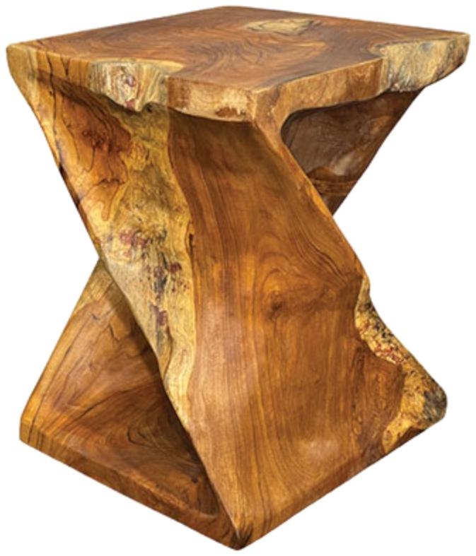 Product photograph of Teak Root Driftwood Twist Lamp Table Stool from Choice Furniture Superstore.