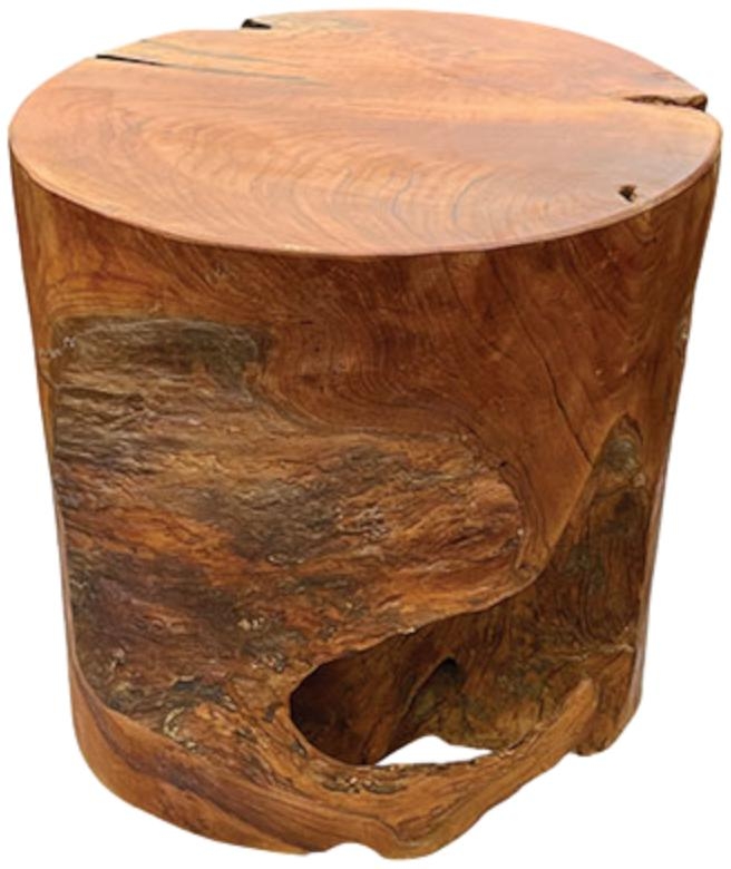 Product photograph of Teak Round Solid Block Lamp Table 40x40cm from Choice Furniture Superstore.