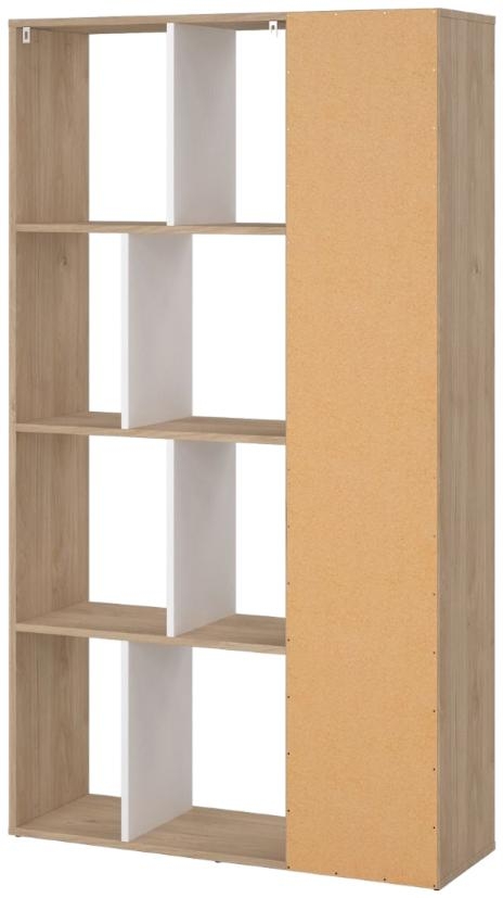 Product photograph of Furniture To Go Maze 1 Door Bookcase In Jackson Hickory And White High Gloss from Choice Furniture Superstore.