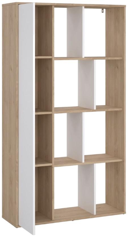 Product photograph of Furniture To Go Maze 1 Door Bookcase In Jackson Hickory And White High Gloss from Choice Furniture Superstore.