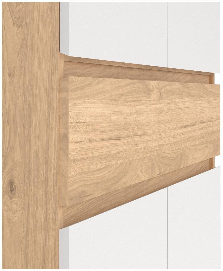 Product photograph of Naia Oak And White Large Shoe Cupboard from Choice Furniture Superstore.